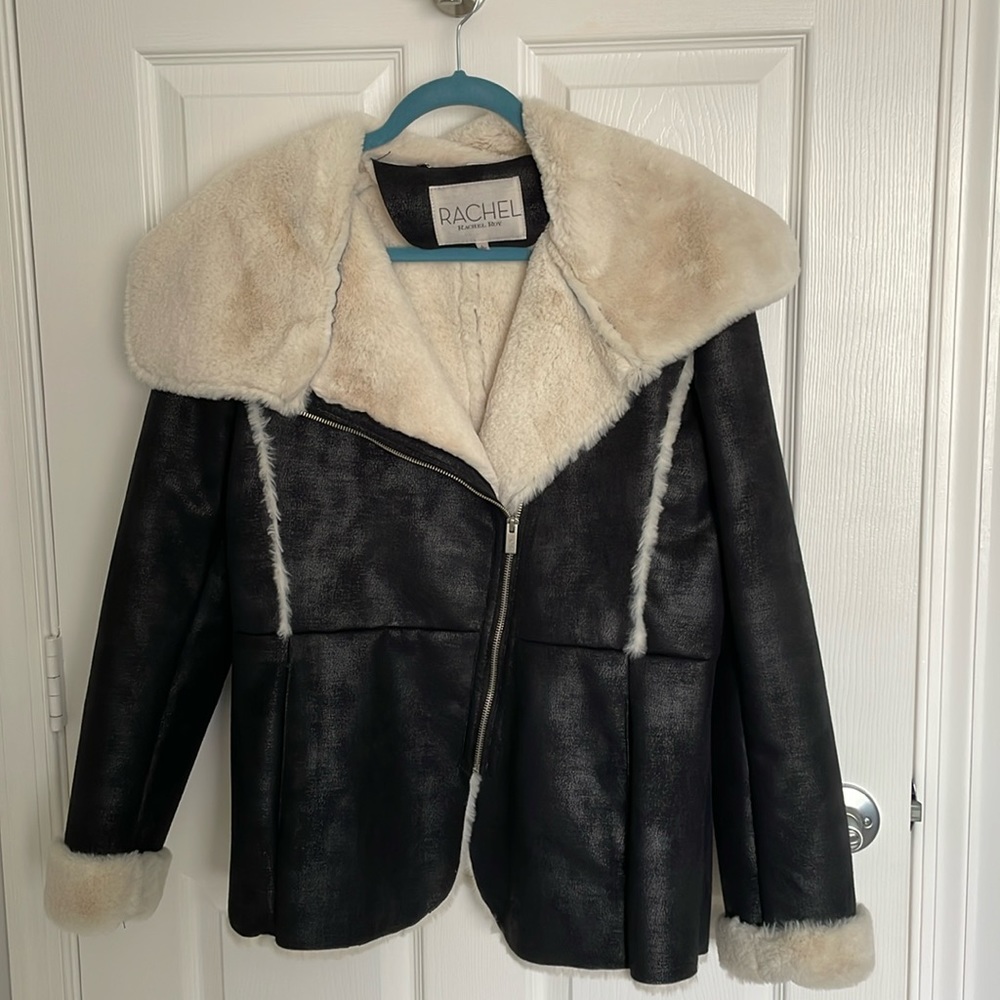 Black Faux Sheerling by Rachel Roy